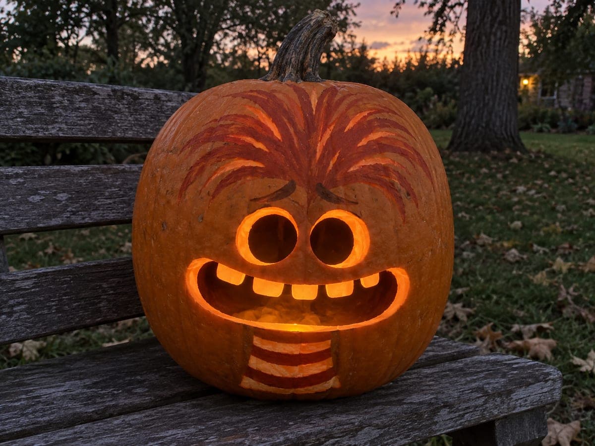Anxiety Jack-O-Lantern With Hair and Collar Slots