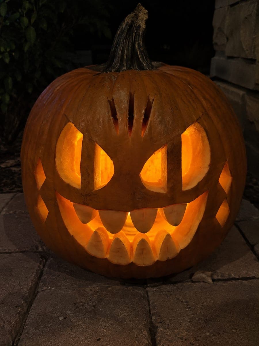 Barred-Eye Monster Pumpkin with Cheek Diamonds