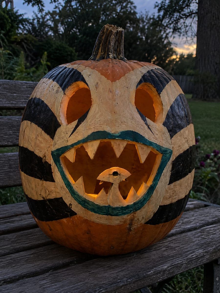 Beetlejuice Sandworm Pumpkin With Inner Head