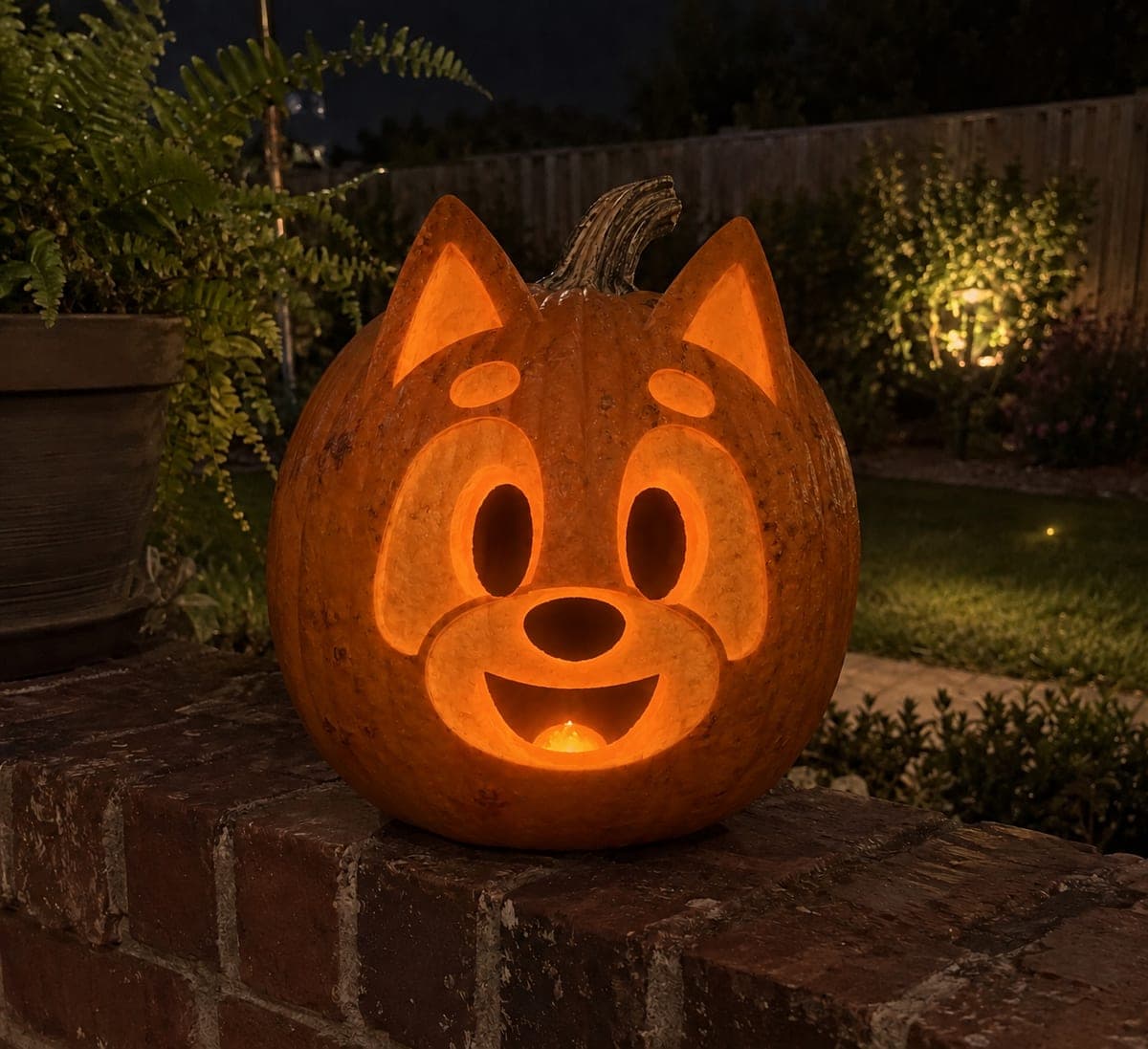 Bingo Blue Heeler Pumpkin With Raised Ears