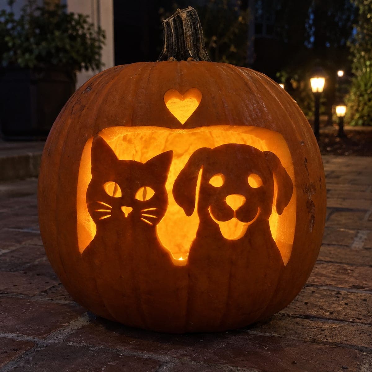 Cat and Dog Portrait Veterinary Pumpkin Carving