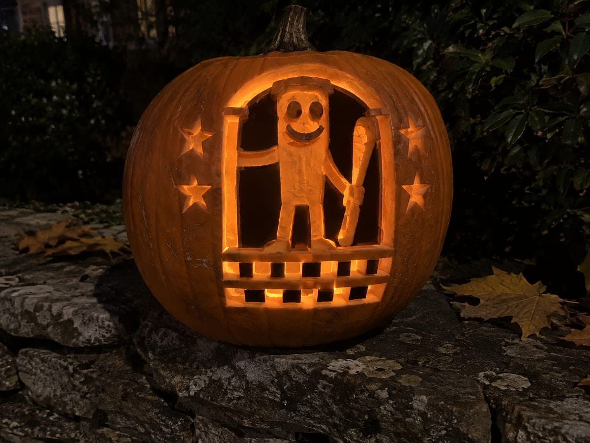 Checkerboard Base Tung Tung Tung Sahur Pumpkin Design