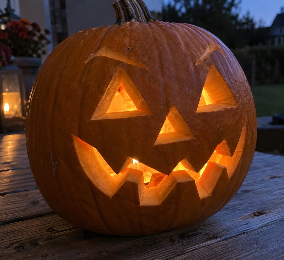 Chunky Beveled Classic Jack-O-Lantern 3D Pumpkin