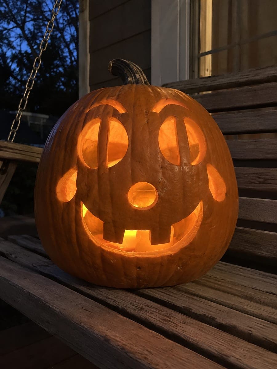 Clown Pumpkin with Teardrop Cheeks and Toothy Smile
