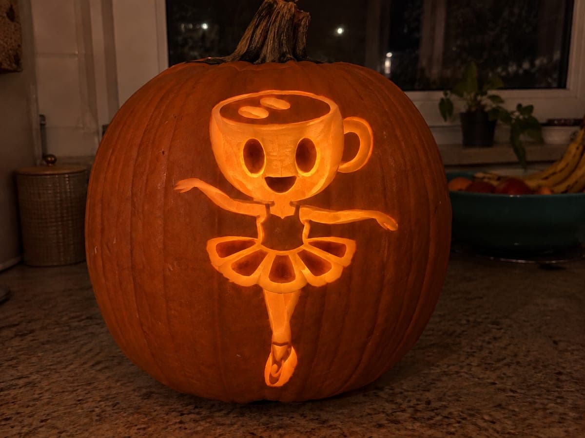 Cup Ballerina Italian Brainrot Pumpkin with Tutu Wedges