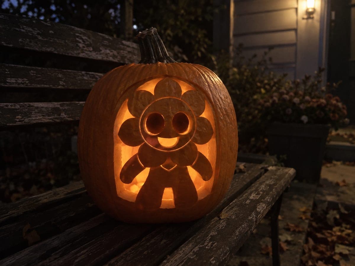 Dandy Flower Mascot Full Body Pumpkin Carving