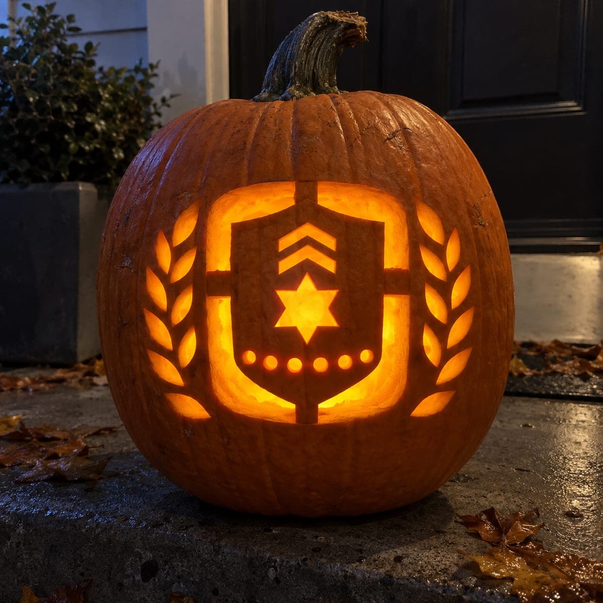 Detailed Badge and Laurel Expert Police Pumpkin