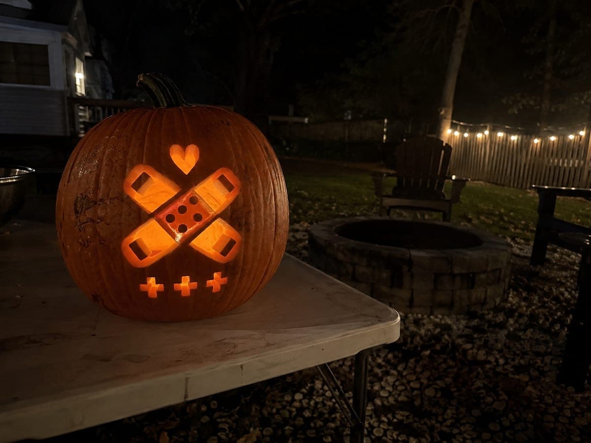 Detailed Medical Pumpkin Carving With Glow