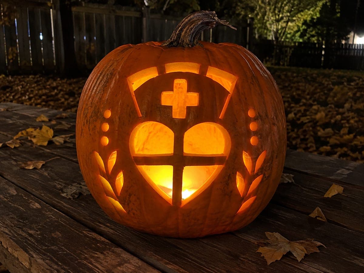 Detailed Nurse Pumpkin Carving With Glowing Accents