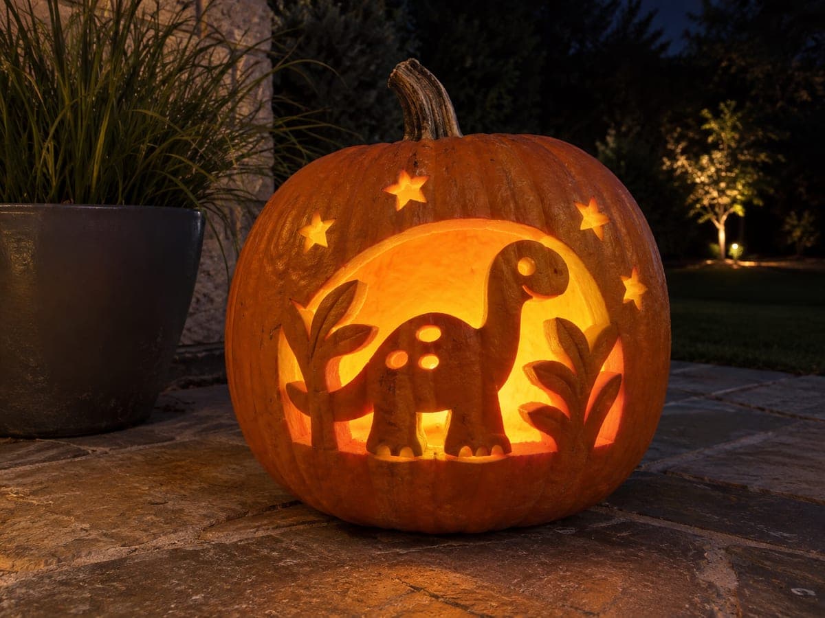 Dinosaur and Plants Expert Pumpkin Carving for Kids