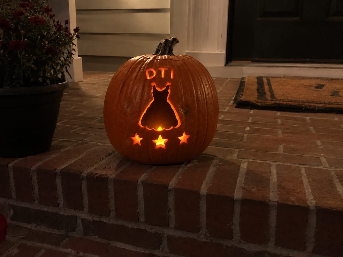 Dress to Impress Gown Silhouette Pumpkin Carving
