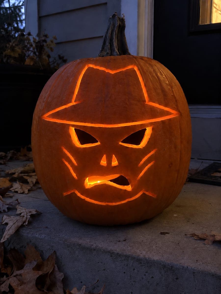 Easy Freddy Krueger Face Pumpkin Carving