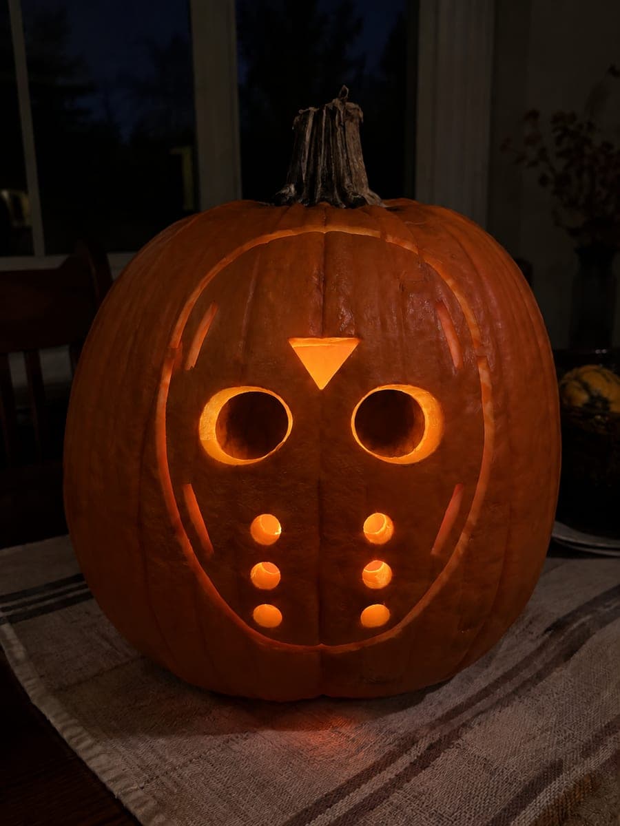 Easy Jason Voorhees Hockey Mask Pumpkin
