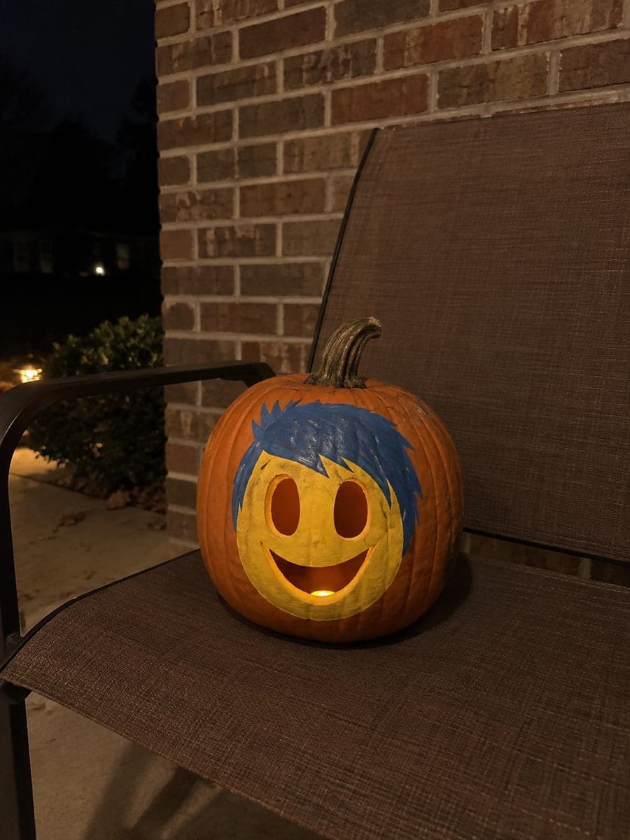 Easy Joy Inside Out Pumpkin With Blue Pixie Hair