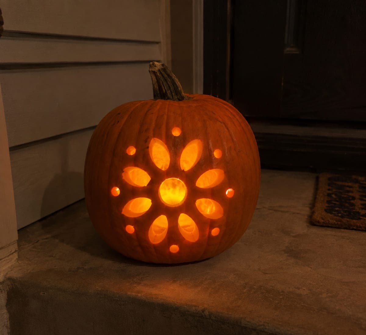 Easy Oval Petal Mandala Pumpkin with Round Cutouts