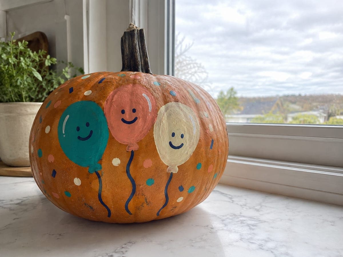 Easy Painted Party Pumpkin Decoration