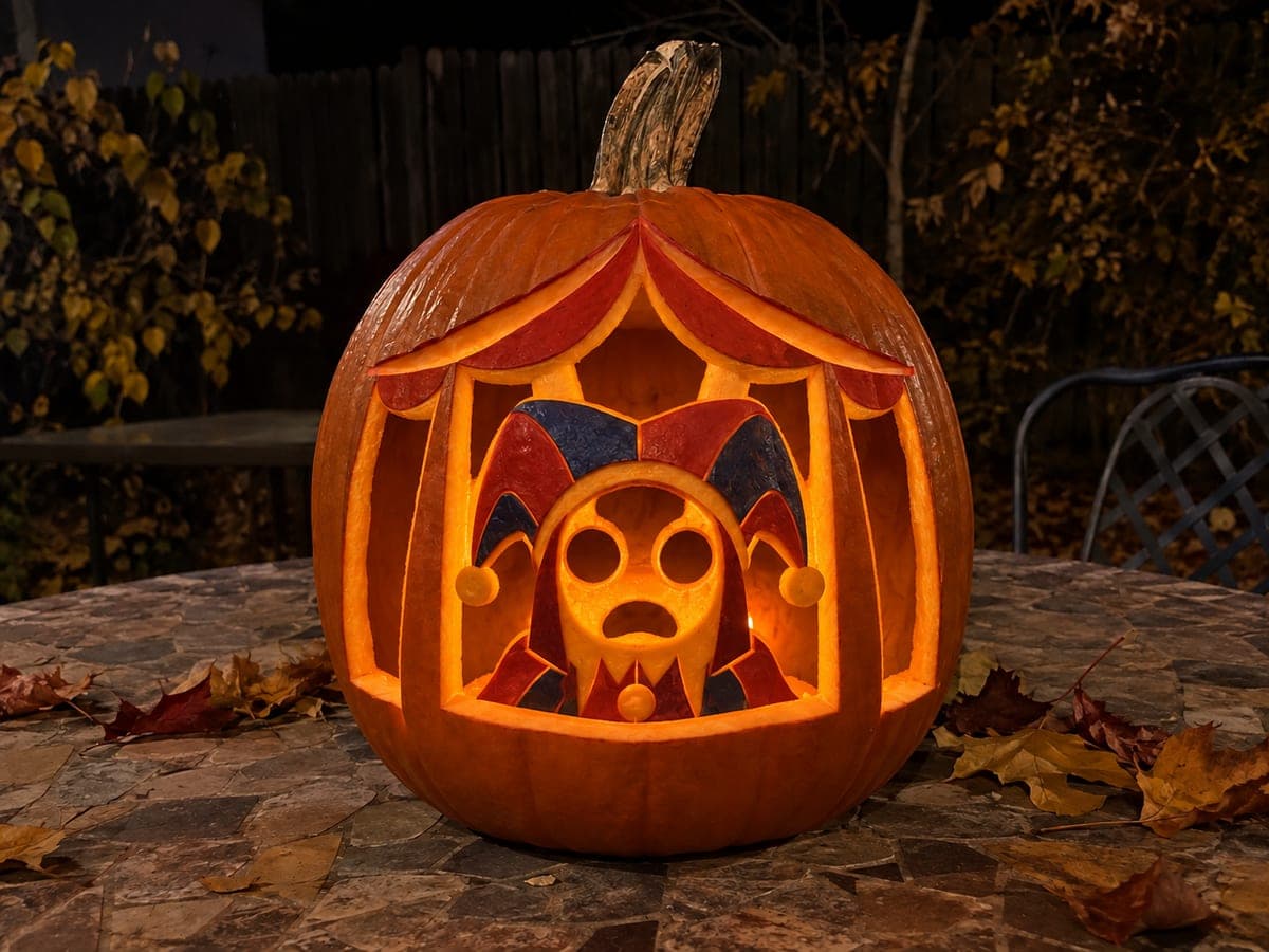 Expert Amazing Digital Circus Pumpkin Carving