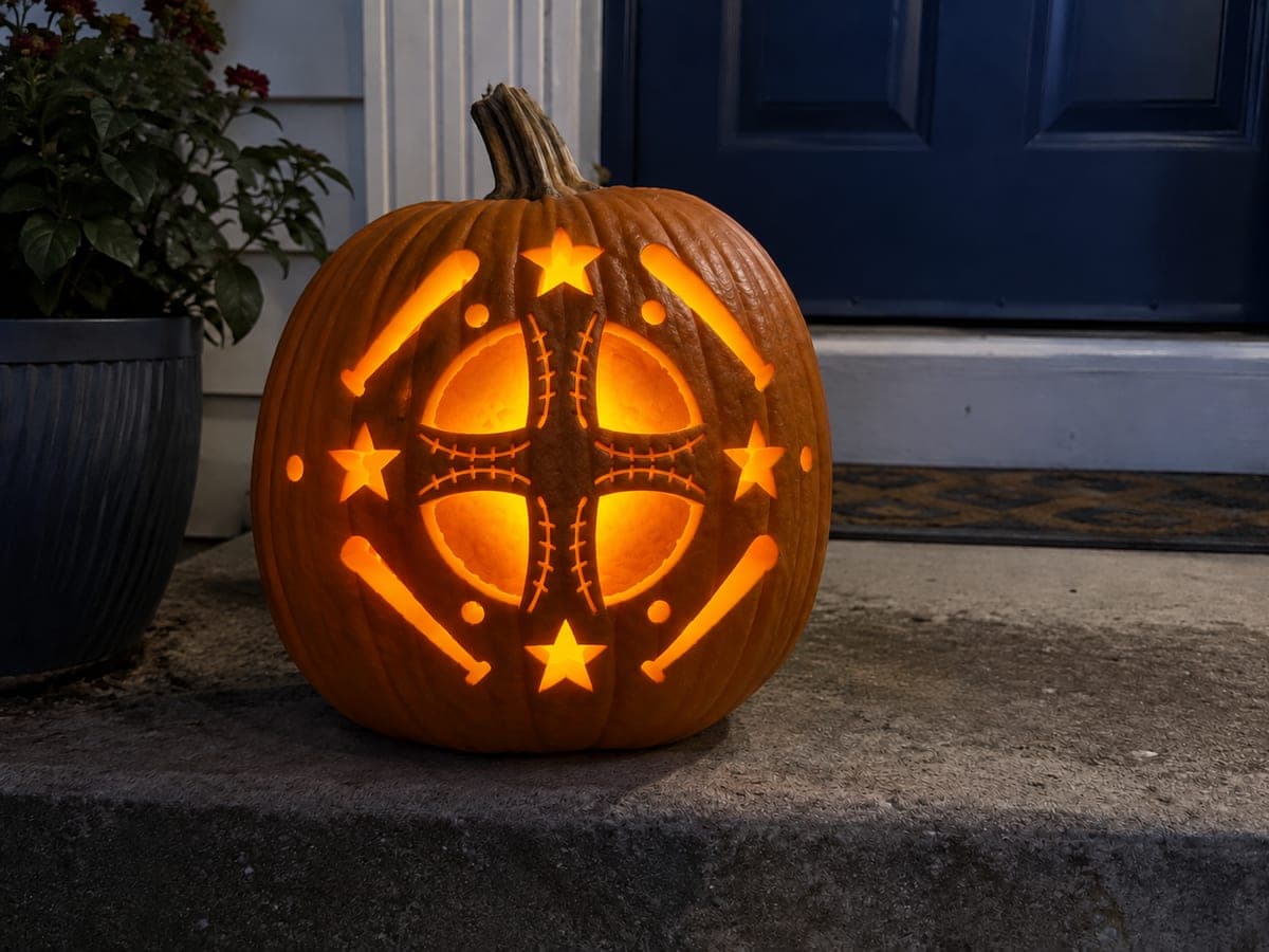 Expert Baseball Stitch and Diamond Pumpkin Carving