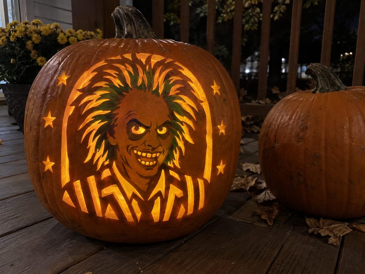 Expert Beetlejuice Pumpkin With Hair and Jacket Slots