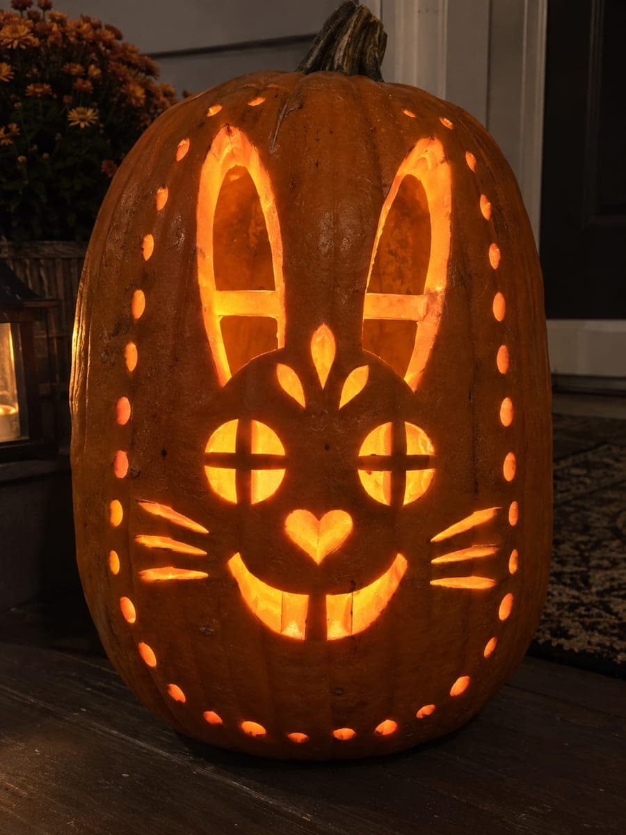 Expert Bunny Pumpkin with Dense Aperture Pattern