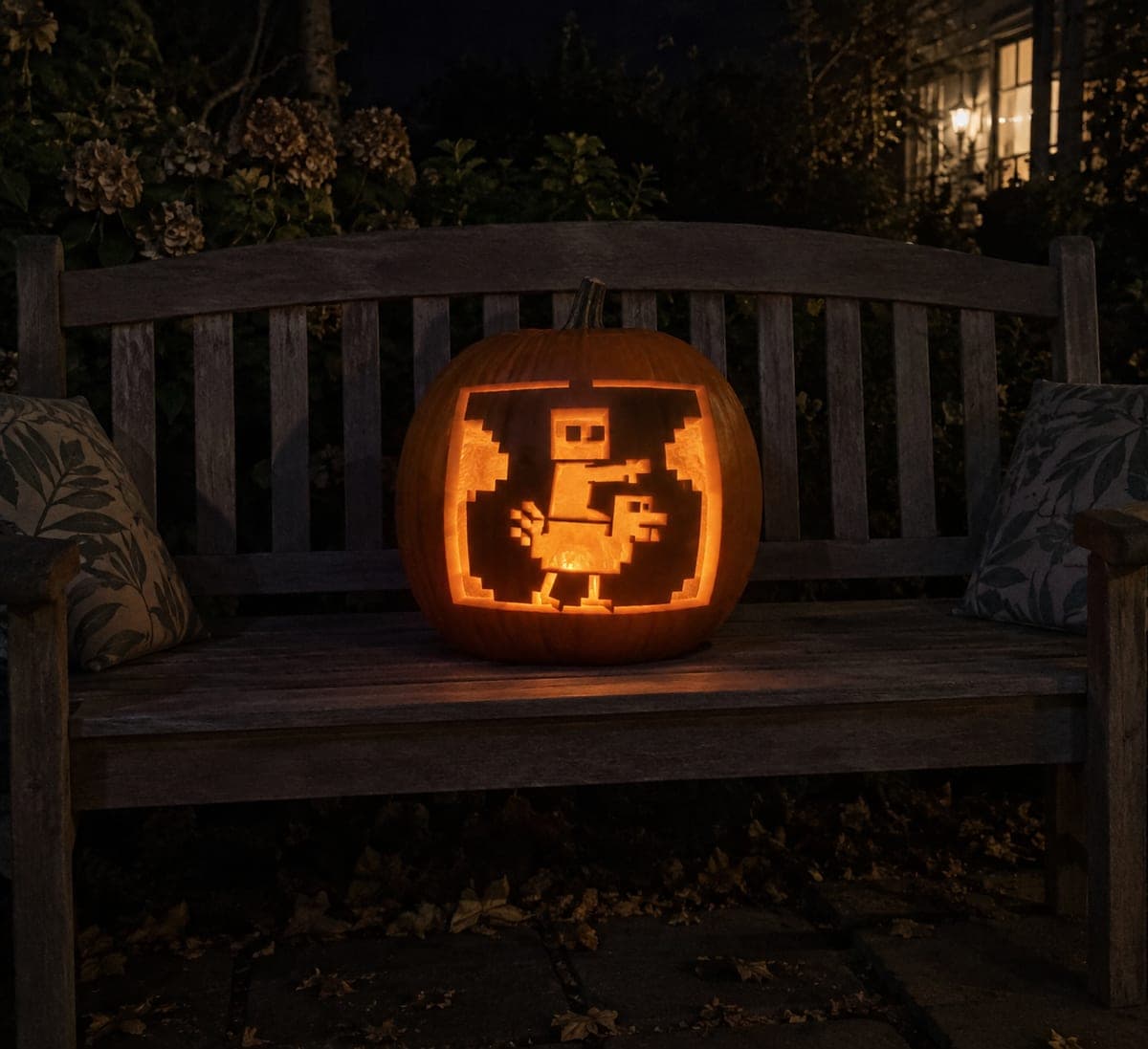 Expert Chicken Jockey Pumpkin Carving with Tree Motifs