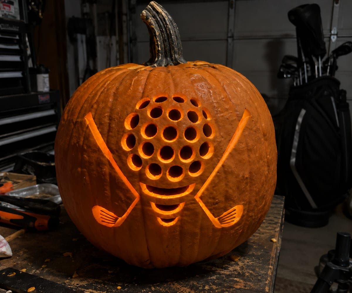 Expert Golf Ball Pumpkin With Dimple Cluster and Slots