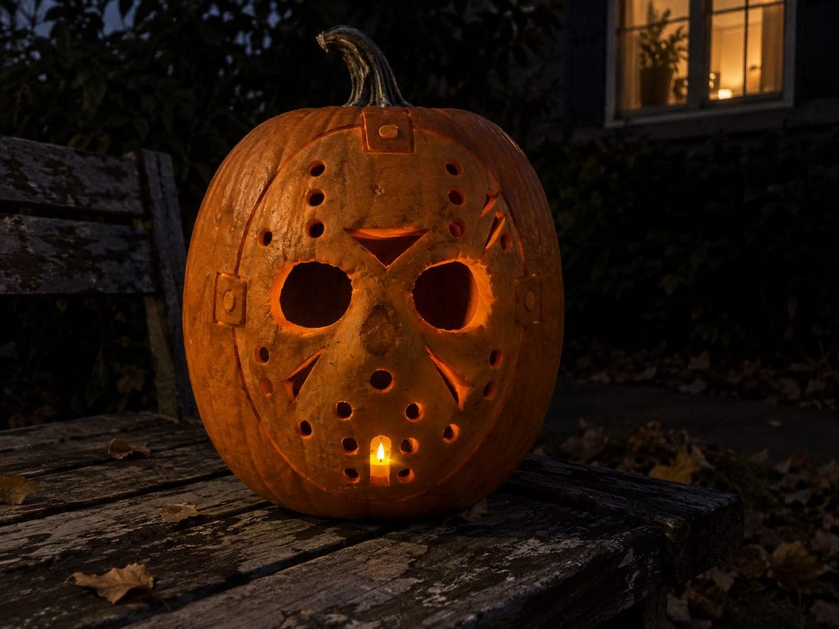 Expert Jason Voorhees Pumpkin Full Mask Detail
