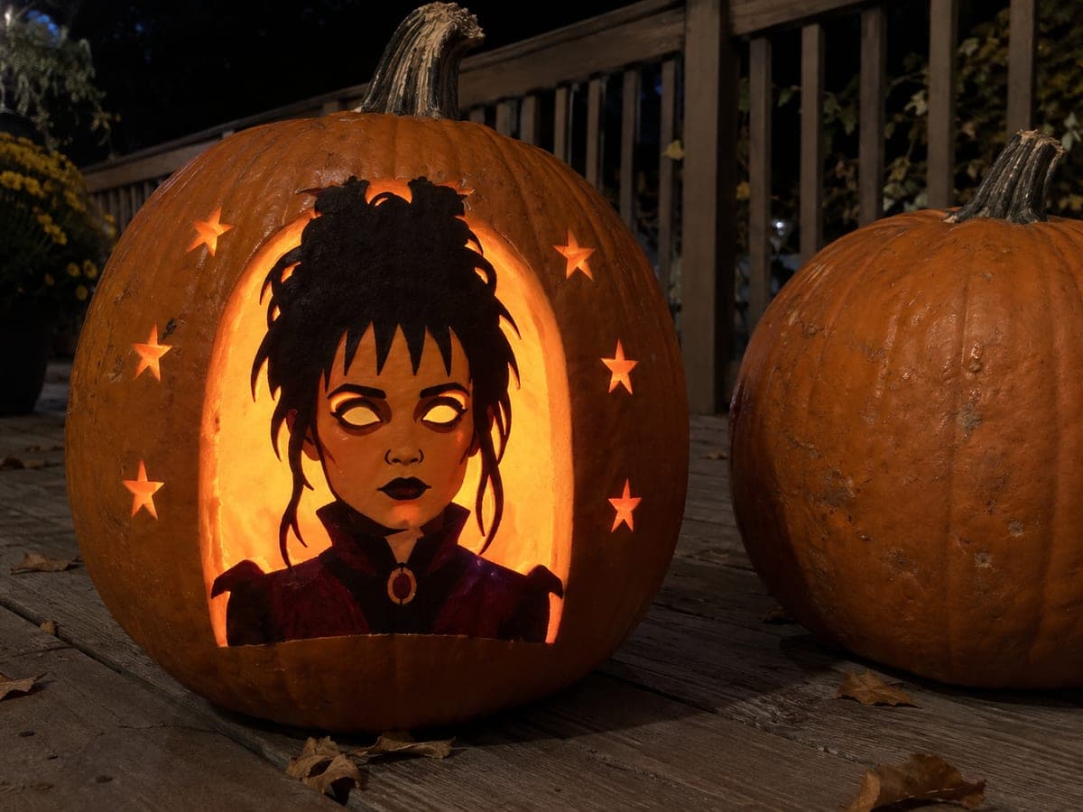 Expert Lydia Deetz Portrait Pumpkin With Dress Detail