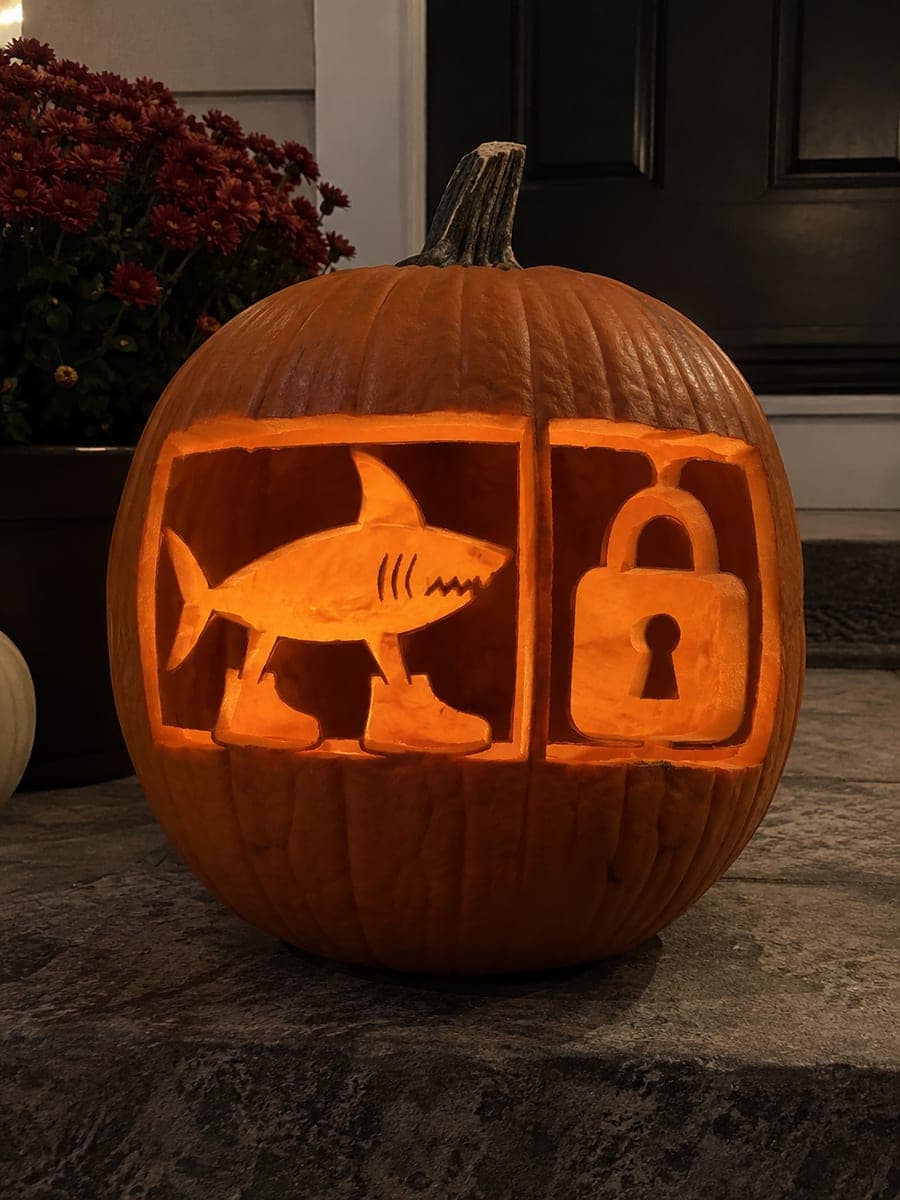 Expert Steal a Brainrot Shark Padlock Pumpkin Scene