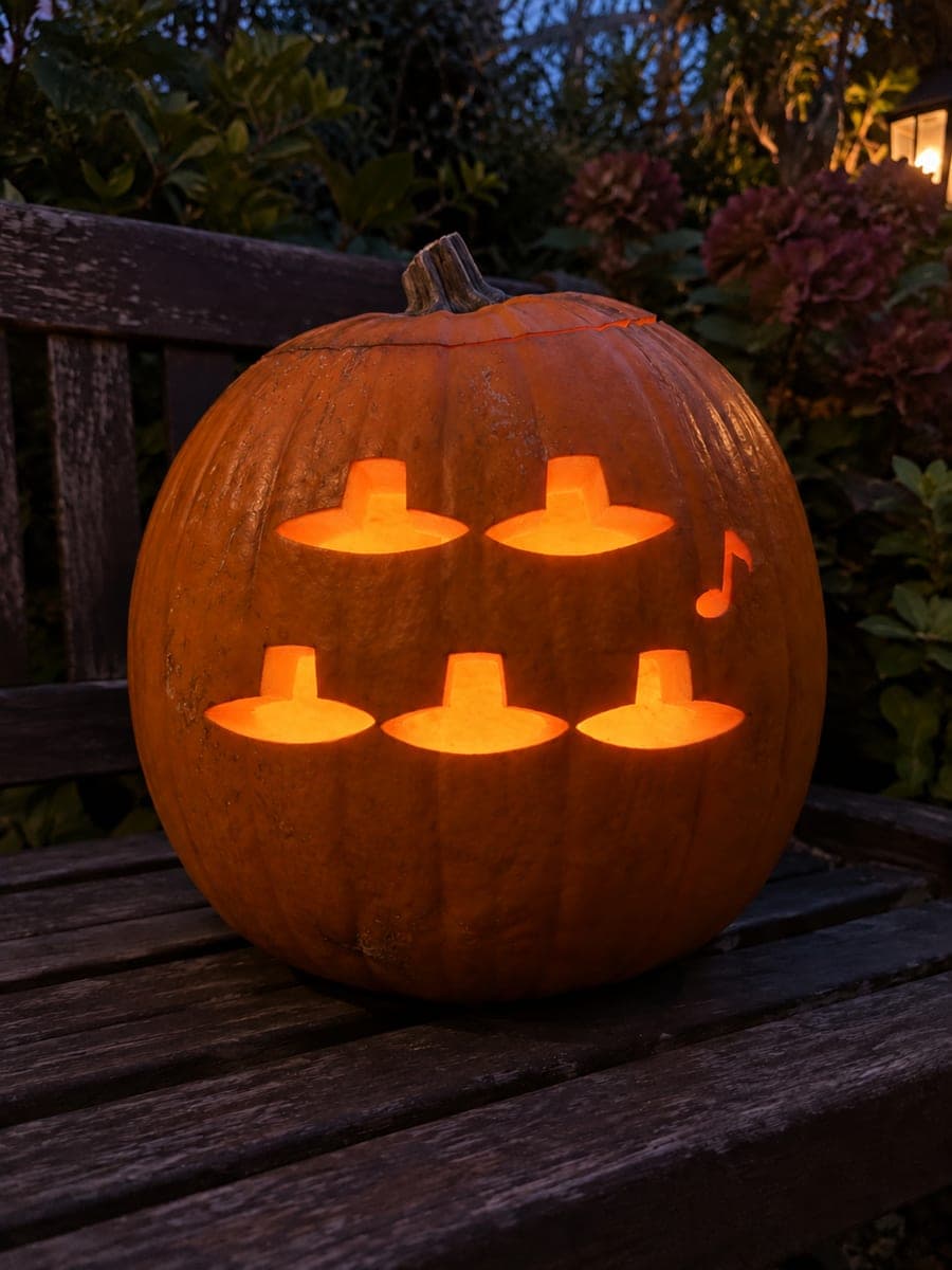 Five Gat Hat Saja Boys Pumpkin Silhouette