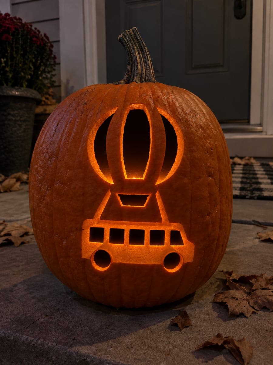 Fortnite Battle Bus Pumpkin With Balloon Panels