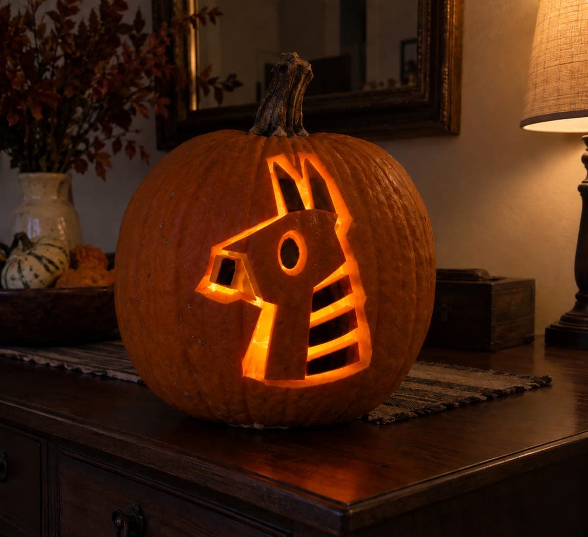 Fortnite Supply Llama Pumpkin Carving Idea