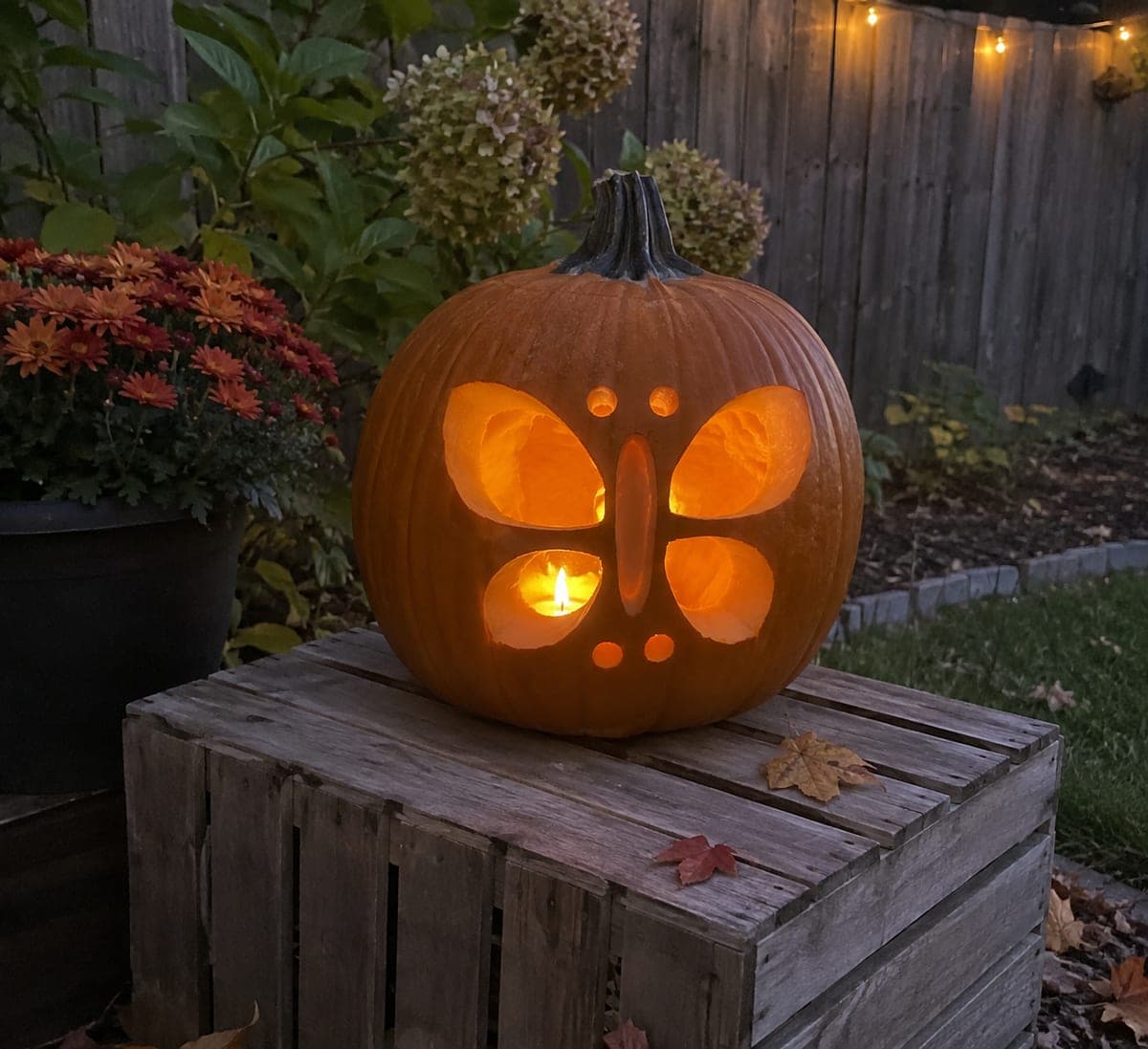 Four-Wing Butterfly Jack-O-Lantern with Round Sky Holes