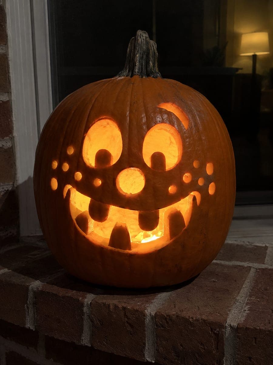 Freckle-Faced Goofy Pumpkin With Full-Width Pupil Tabs