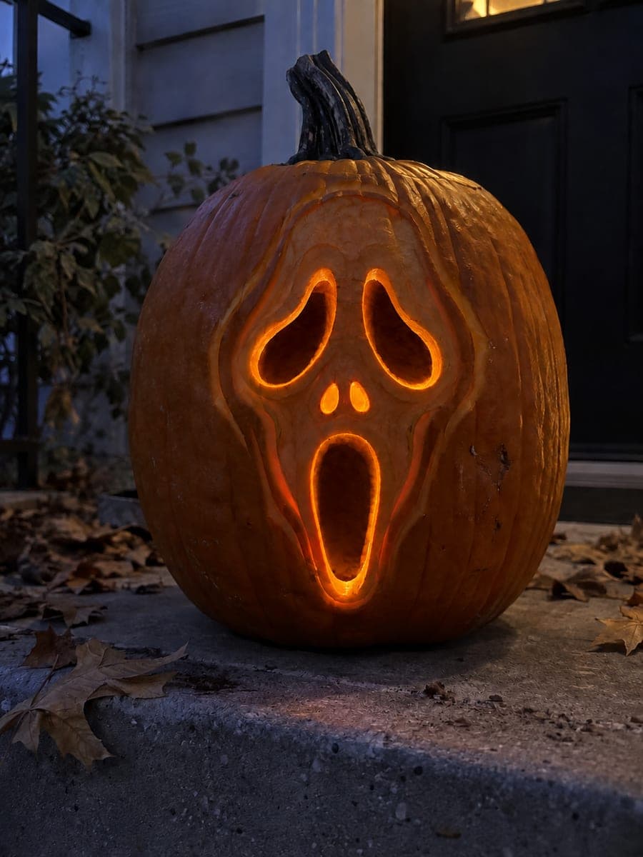 Ghostface Mask Easy Horror Movie Pumpkin