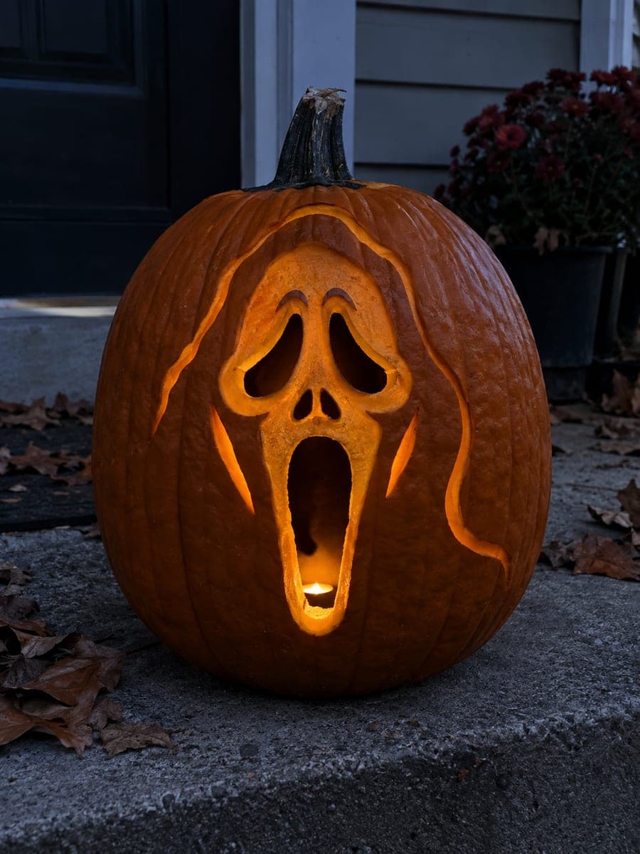 Ghostface Mask With Hood Pumpkin Carving Idea