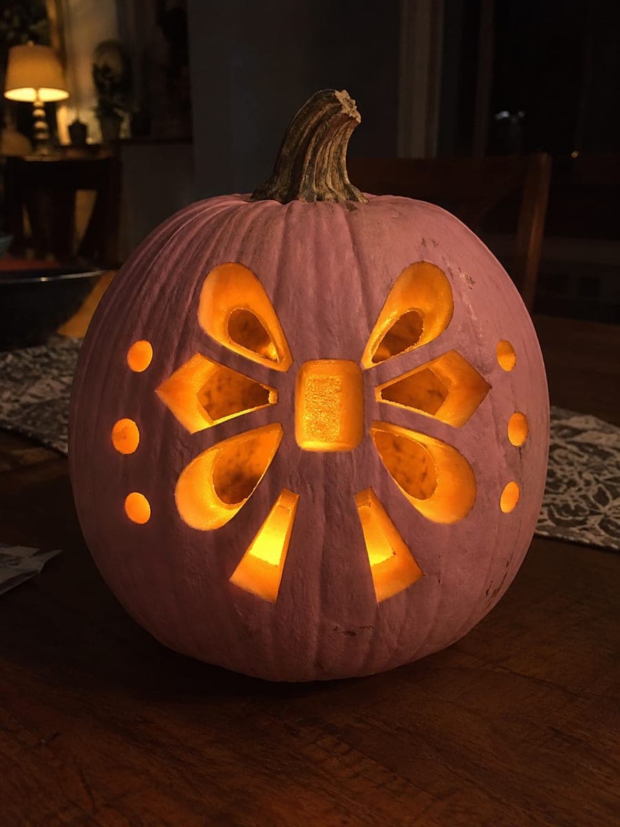 Glowing Bow Shading Pumpkin in Pink