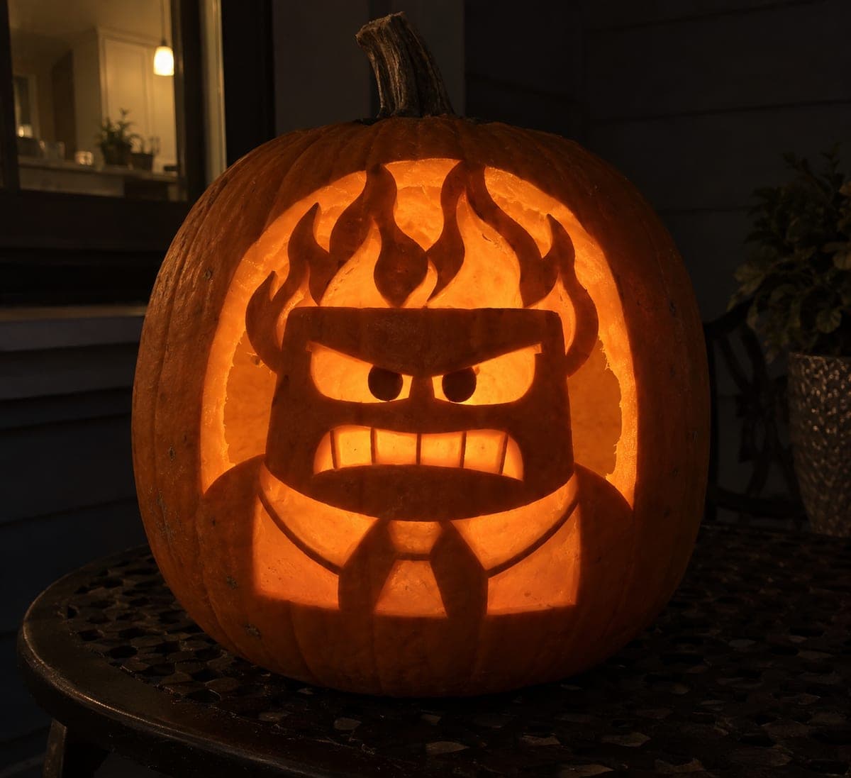Hard Anger Pumpkin With Rectangular Head on Natural Rind