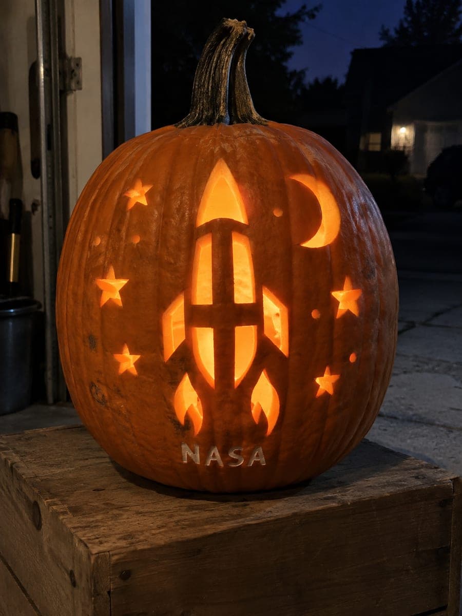 Hard Cut-Through NASA Pumpkin Jack-O-Lantern