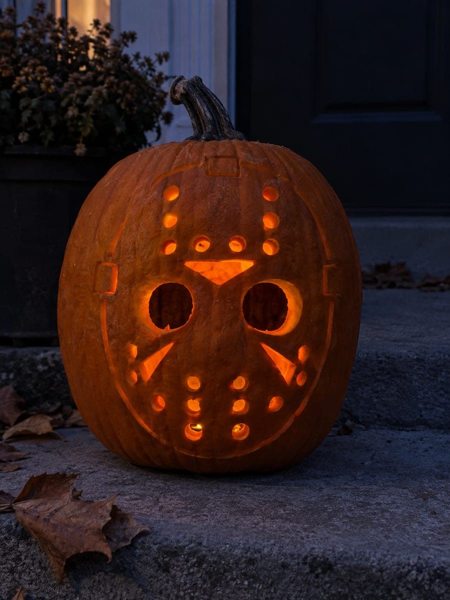 Hard Jason Voorhees Jack-O-Lantern Hockey Mask