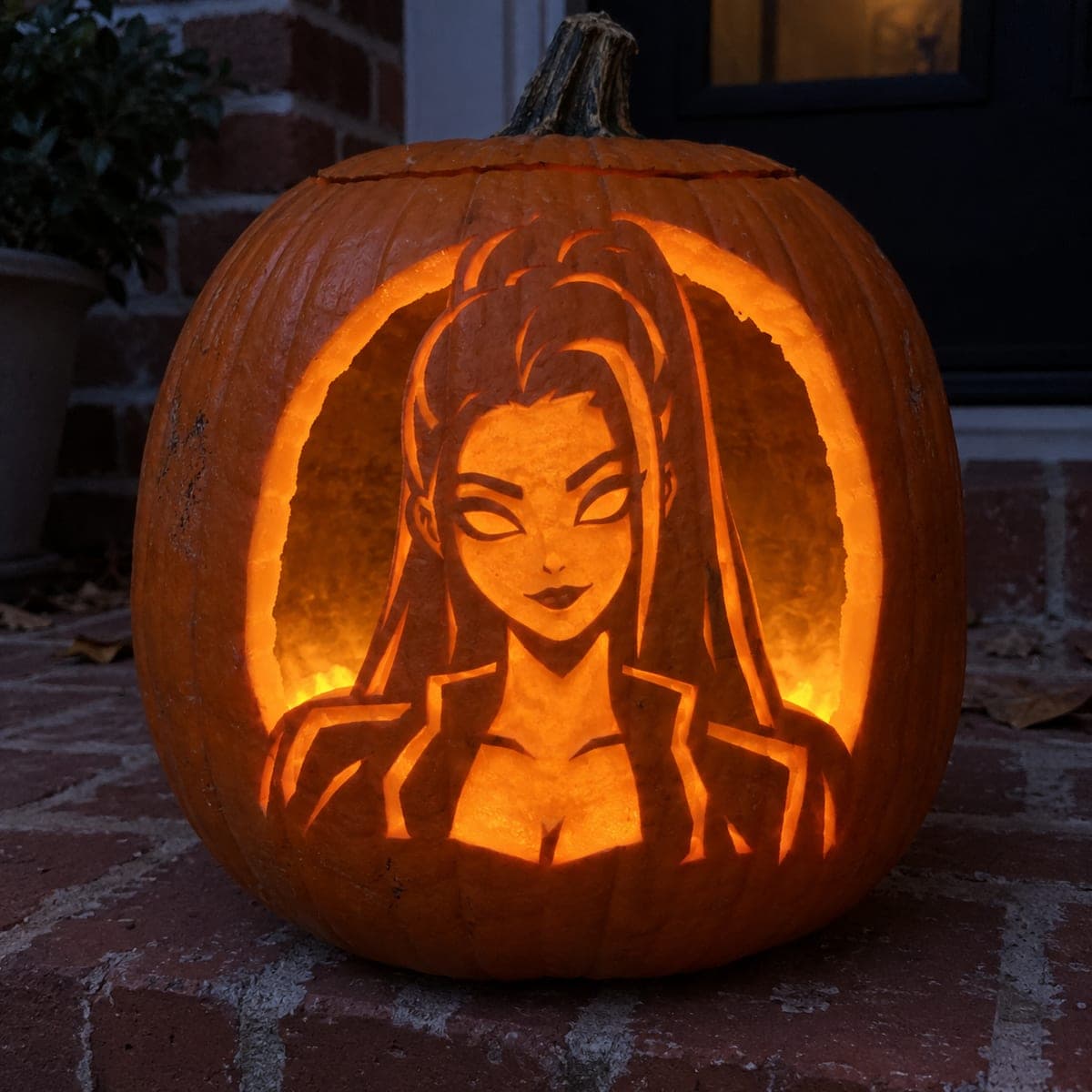 Hard Mira KPop Demon Hunters Pumpkin Portrait