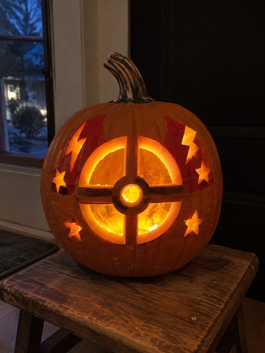 Hard Pokemon Pumpkin Carving with Connected Silhouette