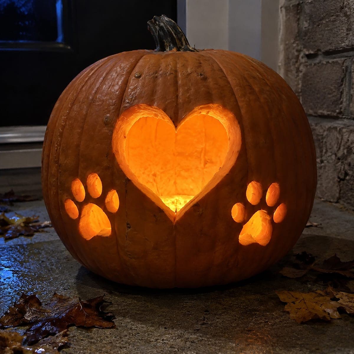 Heart and Paw Prints Veterinary Pumpkin Carving