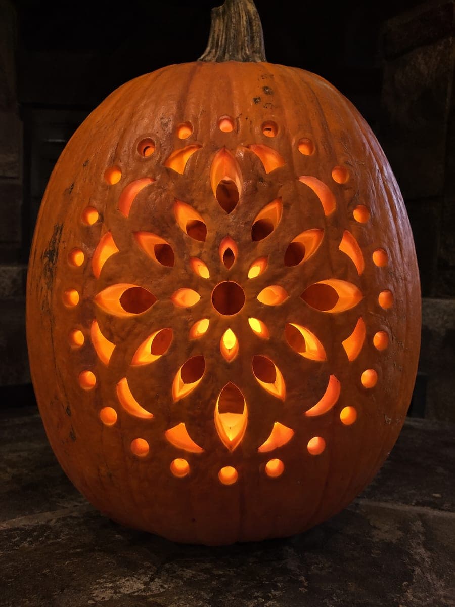 Intricate Concentric Aperture Mandala Pumpkin Carving