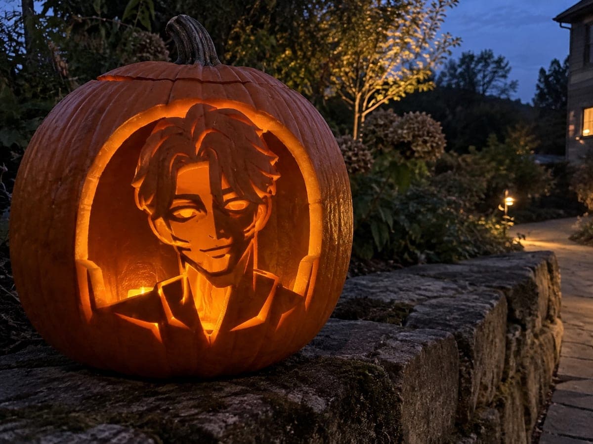 Jinu Portrait Pumpkin Inside an Open Oval Frame