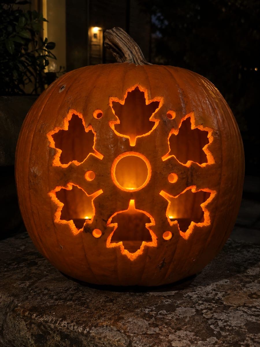 Leaf Wreath Pumpkin with Round Berry Accents