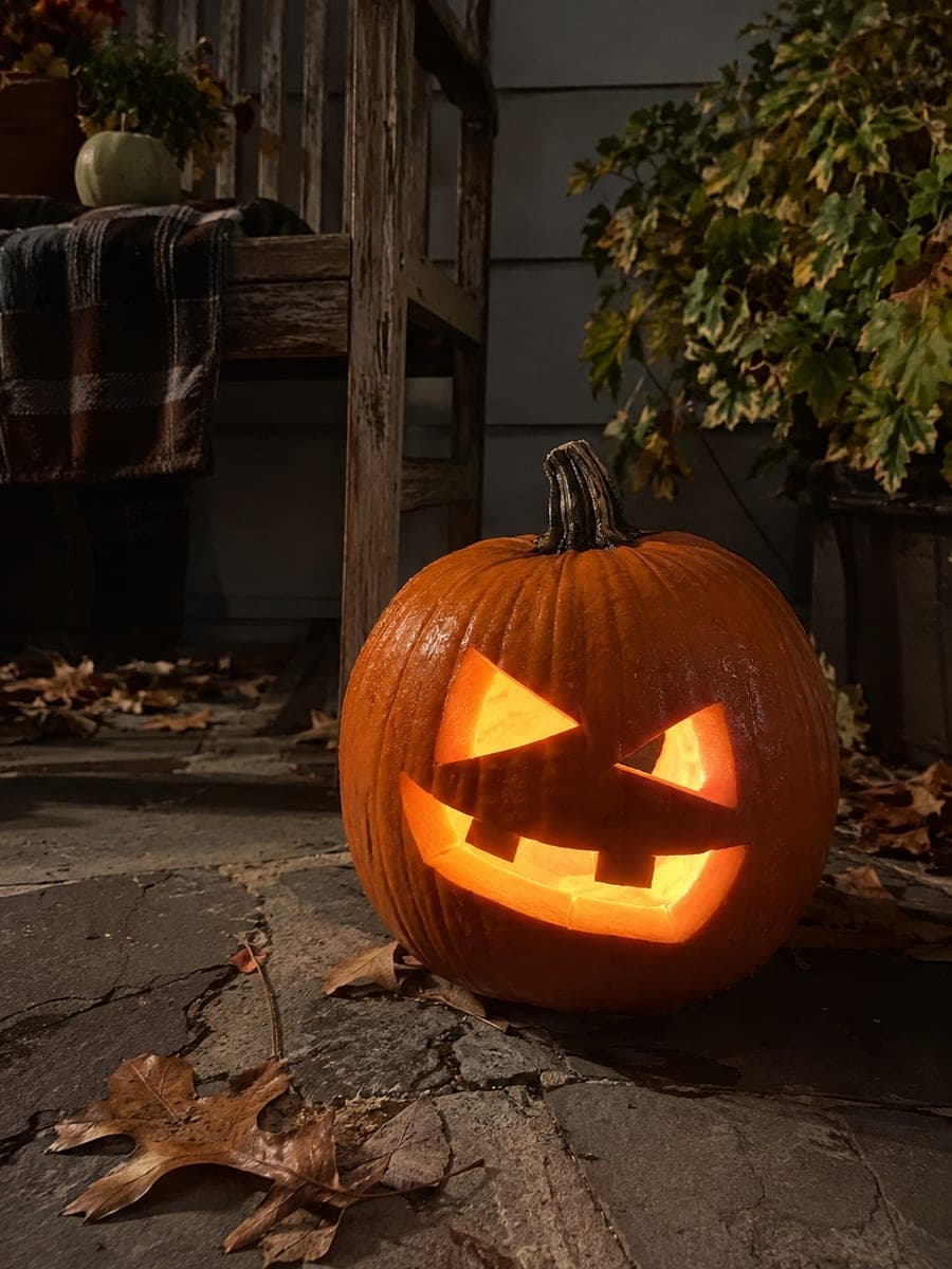 Lopsided Mean Pumpkin With Two Chunky Teeth