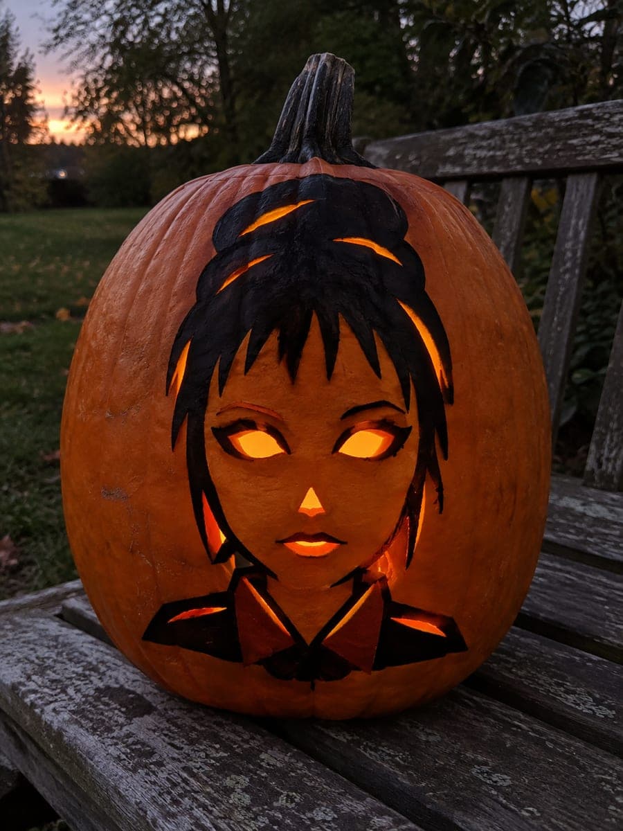 Lydia Deetz Jack-O-Lantern With Hair Slots