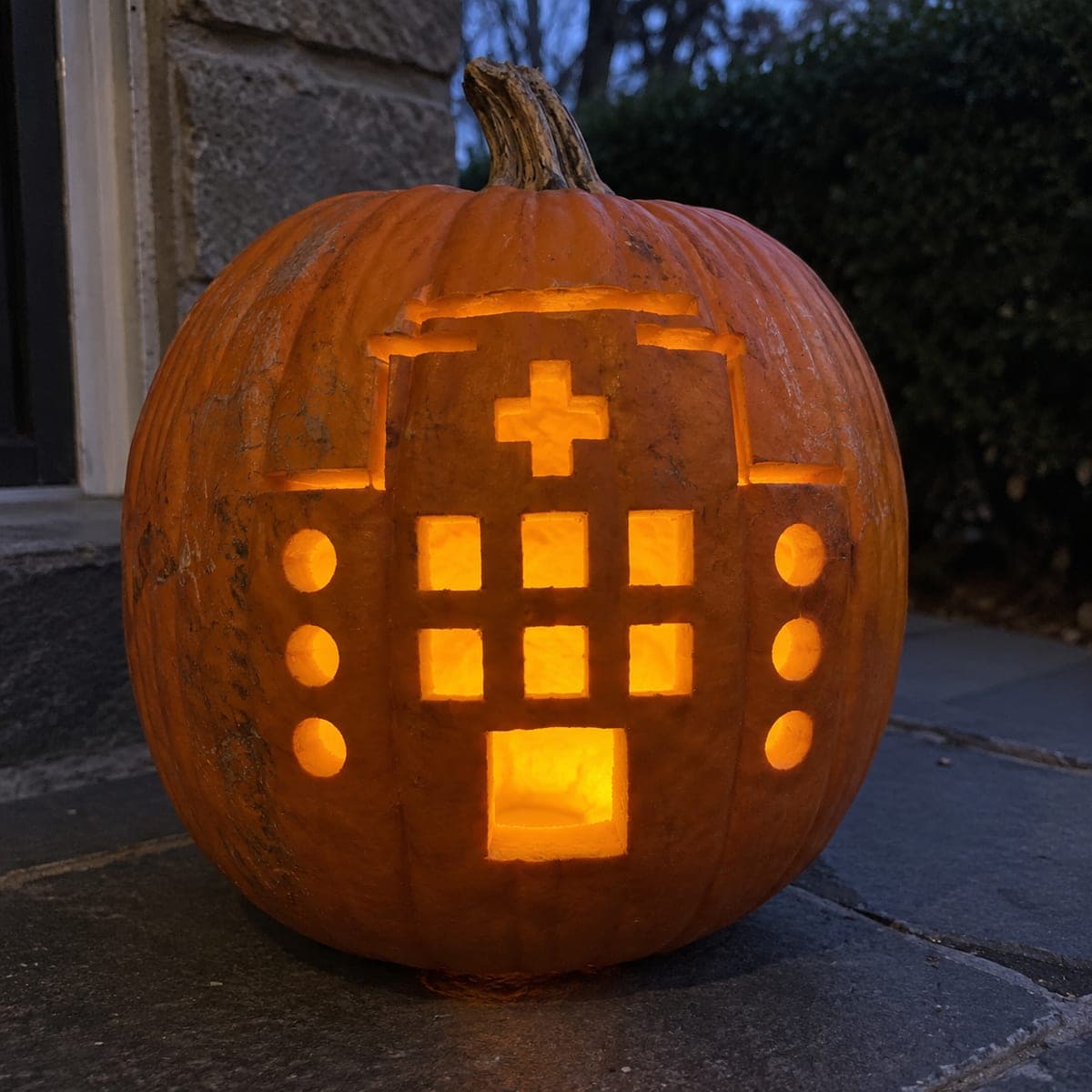 Mid-Level Hospital Pumpkin Carving With Symbols