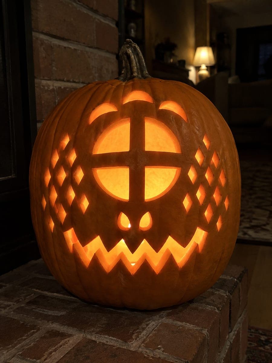 Monster Cyclops Pumpkin with Diamond Cheek Cuts